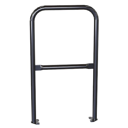 Vestil Steel Pipe Safety Railing with Welded Baseplate 2 Ft. Length Black VDKR-2-BP-BK